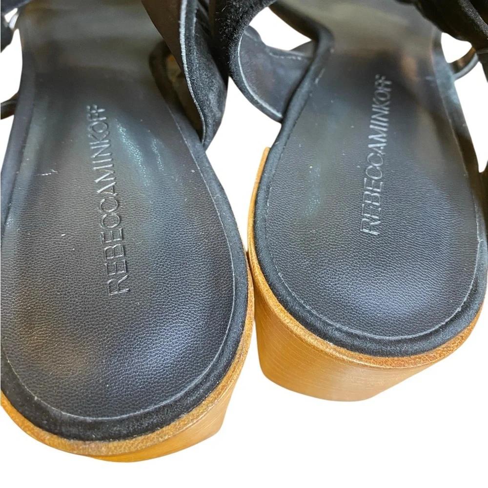 Rebecca Minkoff Ilana Black Suede Ankle Strap Block Heels Women’s size 11M